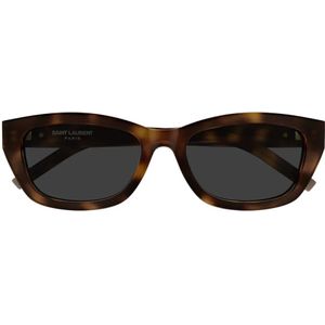 SAINT LAURENT - SL M153 - Zonnebril - Havana - Acetaat - Grijs - Kwadraat