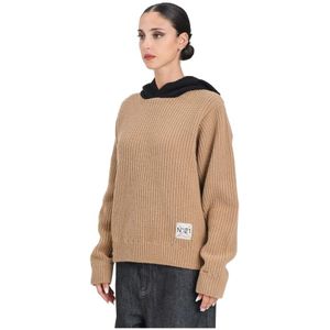 N21, Dames, Sweatshirts & Hoodies, Bruin, Maat: XS