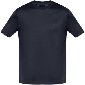 Emporio Armani - T-shirt - Zwart - Rubber Logo - Heren - Katoen