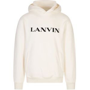 Lanvin, Heren, Sweatshirts & Hoodies, Wit, Maat: XL Katoen,