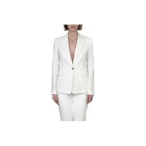 Pinko Linnen Blazer - Equilibrato , White , unisex , Maat: S