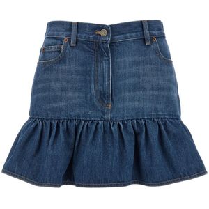 Valentino Garavani, Dames, Rokken, Blauw, Maat: XS Denim,