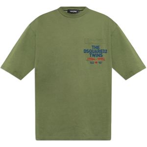 Dsquared2, Heren, Tops, Groen, Maat: XL Katoen,