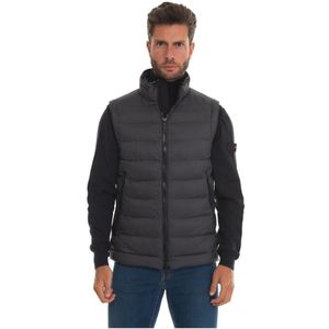 Peuterey, Heren, Jassen, Grijs, Maat: S Leer,