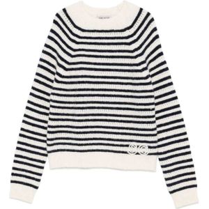 Semicouture - Y5WF12 - Gestreepte Trui - Wit - Casual - Polyester