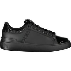 Balmain Studded Leren Sneakers , Black , Heren , Maat: 43 EU