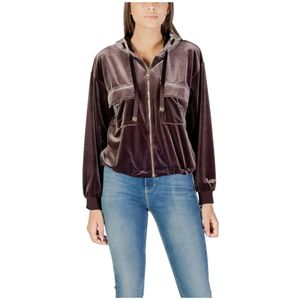 Liu Jo - TF5108 J4955 - Hoodie - Bruin - Met Rits - Lange Mouwen - Voor Dames