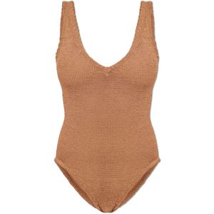 Hunza G, Dames, Badkleding, Bruin, Maat: ONE Size Polyamide,