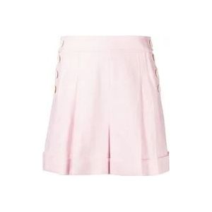 Zimmermann Hoge taille linnen shorts , Pink , Dames , Maat: XS