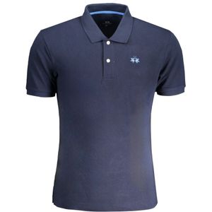La Martina - Blauw Katoenen Poloshirt - Heren - Met Borduursel