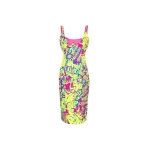 Versace Animalier Baroque Midi Jurk , Multicolor , Dames , Maat: S