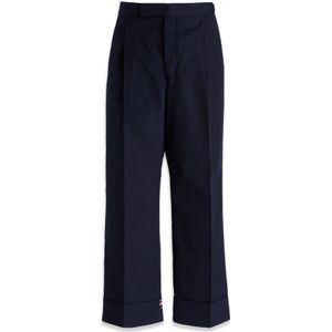 Thom Browne, Heren, Broeken, Blauw, Maat: L Poliester,