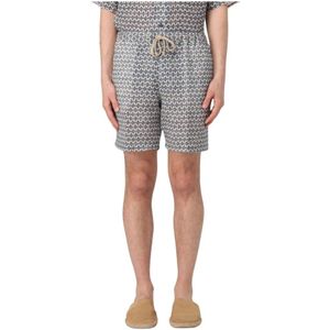 120% Lino, Heren, Korte broeken, Blauw, Maat: L Linnen,