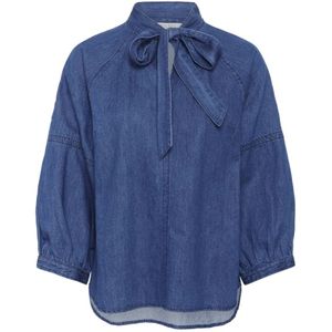 Part Two, Dames, Blouses & Shirts, Blauw, Maat: XL Denim,
