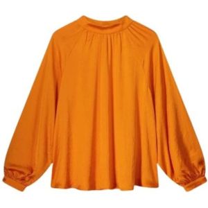 Summum Woman, Dames, Blouses & Shirts, Oranje, Maat: M Zijde,