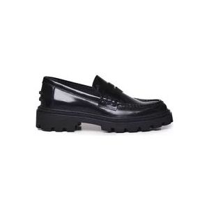 Tod's Zwarte platte schoenen met 98% katoen , Black , Dames , Maat: 38 EU