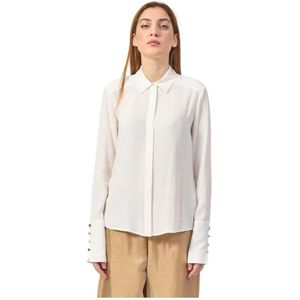 Patrizia Pepe, Dames, Blouses & Shirts, Wit, Maat: S Viscose,