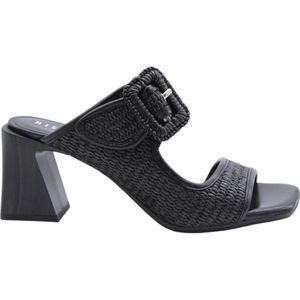 Hispanitas - Cahir - Schoenen - Zwart - Leer - Open Teen - Instapmodel - Blokhak