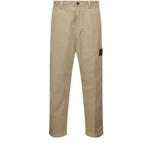 Stone Island, Heren, Broeken, Beige, Maat: W29 Katoen,
