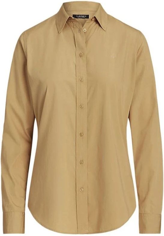 Lauren Ralph Lauren - Blouse - Camel - Klassieke Blouse - Lange Mouw