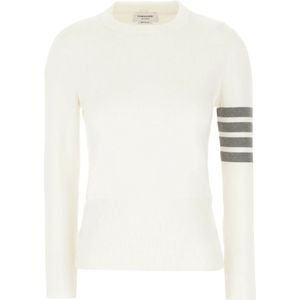 Thom Browne, Dames, Truien, Beige, Maat: 2XS Katoen,