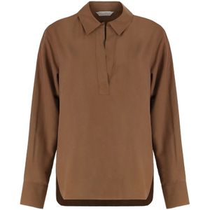 Max Mara, Dames, Blouses & Shirts, Bruin, Maat: 2XS Zijde,
