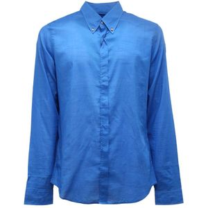 Gucci, Heren, Overhemden, Blauw, Maat: 2XL Katoen,