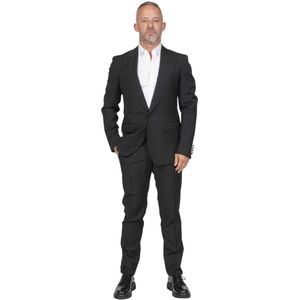 Dolce & Gabbana, Heren, Pakken, Zwart, Maat: M Wol,