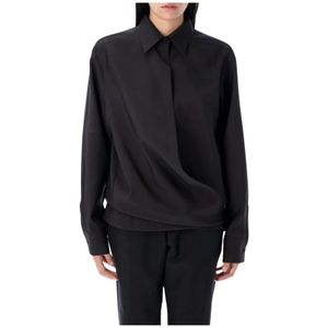 Valentino, Dames, Blouses & Shirts, Zwart, Maat: 3XS Zijde,