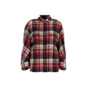 Dsquared2 Geborduurde Flanellen Dean Shirt , Red , Dames , Maat: XS