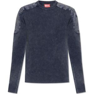 Diesel, Heren, Truien, Blauw, Maat: L Katoen,