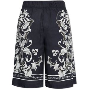 Versace Jeans Couture, Heren, Korte broeken, Zwart, Maat: XS Viscose,