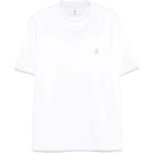 Brunello Cucinelli, Heren, Tops, Wit, Maat: L