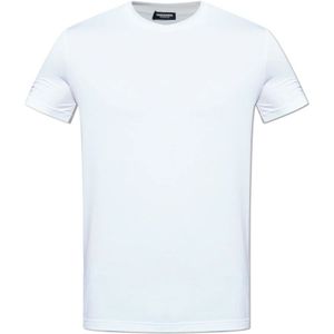Dsquared2, Heren, Tops, Wit, Maat: S Leer,