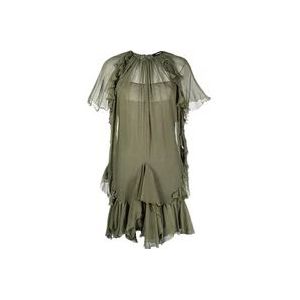 Dsquared2 Gelaagde Transparante Salie Groene Zijden Kimono , Green , Dames , Maat: XS