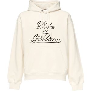 Dolce & Gabbana, Heren, Sweatshirts & Hoodies, Wit, Maat: M Katoen,