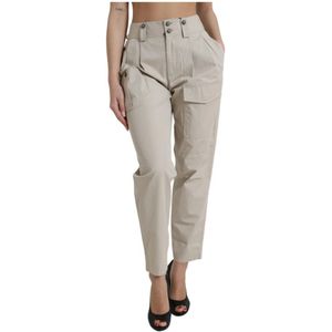Dolce & Gabbana, Dames, Broeken, Beige, Maat: XS Katoen,