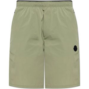 Moncler, Heren, Korte broeken, Groen, Maat: S Polyamide,