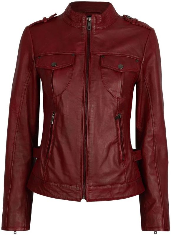 Bugatti - Klassieke Leren Jas - Rood - Dames