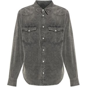 Isabel Marant, Heren, Overhemden, Grijs, Maat: M Katoen,