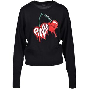 Pinko, Dames, Truien, Zwart, Maat: S Wol,