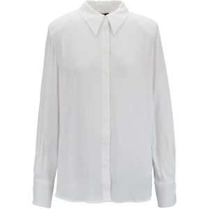 Elisabetta Franchi, Dames, Blouses & Shirts, Wit, Maat: XL Viscose,
