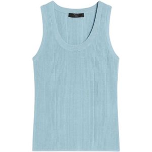 Weekend Max Mara, Dames, Tops, Blauw, Maat: XL Viscose,