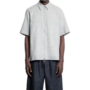 Studio Nicholson, Heren, Overhemden, Grijs, Maat: M Wol,