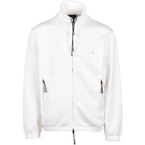 Emporio Armani, Heren, Sweatshirts & Hoodies, Wit, Maat: XL Polyamide,