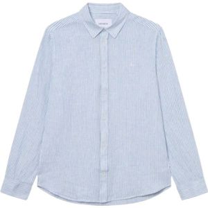 Les Deux, Heren, Overhemden, Blauw, Maat: S Linnen,