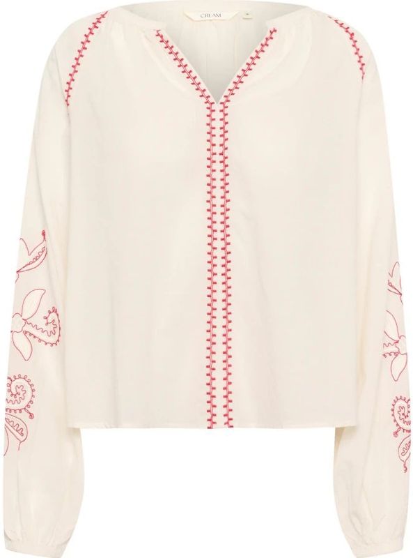 Cream, Dames, Blouses & Shirts, Beige, Maat: M Katoen,