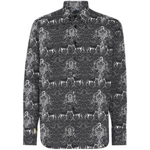 Billionaire, Heren, Overhemden, Zwart, Maat: 3XL Denim,