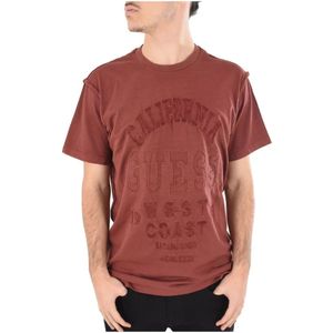 Guess, Heren, Tops, Bruin, Maat: XS Katoen,