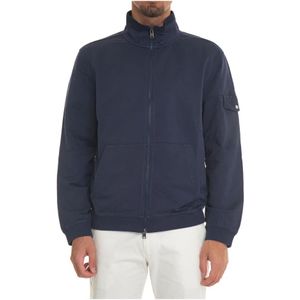 Woolrich, Heren, Sweatshirts & Hoodies, Blauw, Maat: XL Katoen,